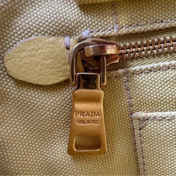 PRADA Canapa Canvas Small Tote - Picture 12 of 14